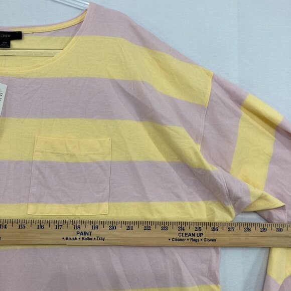 New J. Crew size 2X Striped Cotton Stretch Crew Neck Relaxed Long Sleeve Top - Picture 6 of 10
